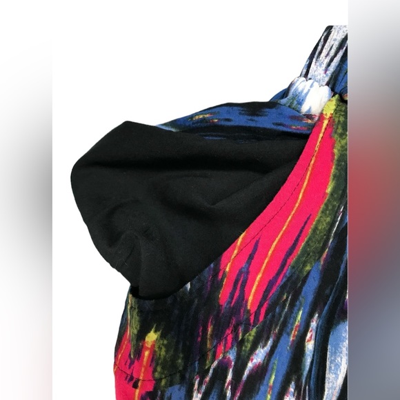 Rampage Blue Green Pink Black Lined Mini Skirt 2 Pockets Belt Loops Size Small - Picture 6 of 8